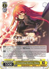 Shana RRR waifu card — Weiss Schwarz