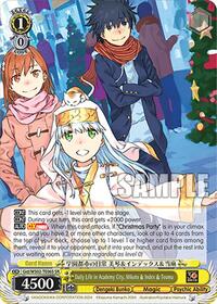 Mikoto & Index & Touma SR waifu card — Weiss Schwarz