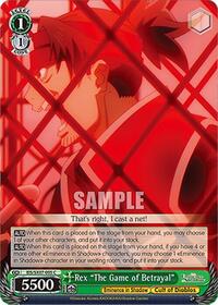 Rex "The Game of Betrayal" C waifu card — Weiss Schwarz