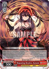 Kurumi RR waifu card — Weiss Schwarz