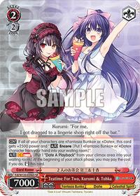 Kurumi & Tohka (SR) SR waifu card — Weiss Schwarz