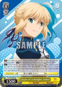 Saber RR waifu card — Weiss Schwarz