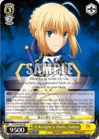 Saber RR waifu card — Weiss Schwarz