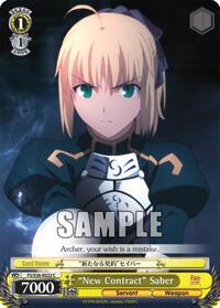 "New Contract" Saber C waifu card — Weiss Schwarz