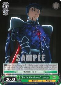 "Battle Continues" Lancer C waifu card — Weiss Schwarz