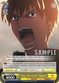 "King's Self-esteem" Gilgamesh R waifu card — Weiss Schwarz