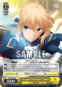 "Tough Strength" Saber R waifu card — Weiss Schwarz