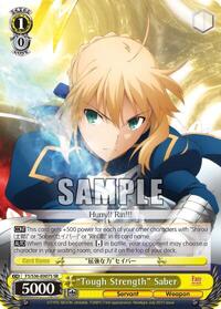 "Tough Strength" Saber SR waifu card — Weiss Schwarz
