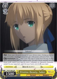 Saber RR waifu card — Weiss Schwarz
