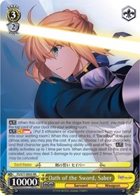 Saber RR waifu card — Weiss Schwarz