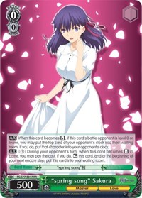 "spring song" Sakura RR waifu card — Weiss Schwarz