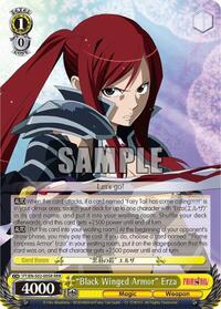 "Black Winged Armor" Erza RRR waifu card — Weiss Schwarz