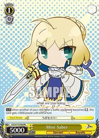 Mini Saber Promo waifu card — Weiss Schwarz