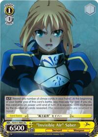 "Invisible Air" Saber TrialDeck waifu card — Weiss Schwarz