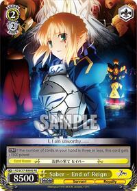 Saber - End of Reign SR waifu card — Weiss Schwarz