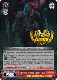 Goblin Slayer (Alternate Art Promo) Promo waifu card — Weiss Schwarz