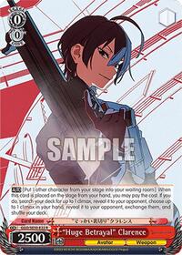 "Huge Betrayal" Clarence R waifu card — Weiss Schwarz