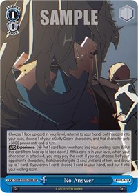 No Answer SR waifu card — Weiss Schwarz