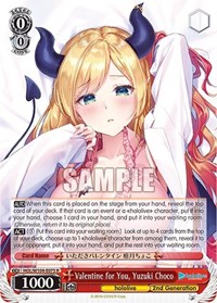 Yuzuki Choco R waifu card — Weiss Schwarz