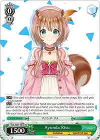 Ayunda Risu Promo waifu card — Weiss Schwarz