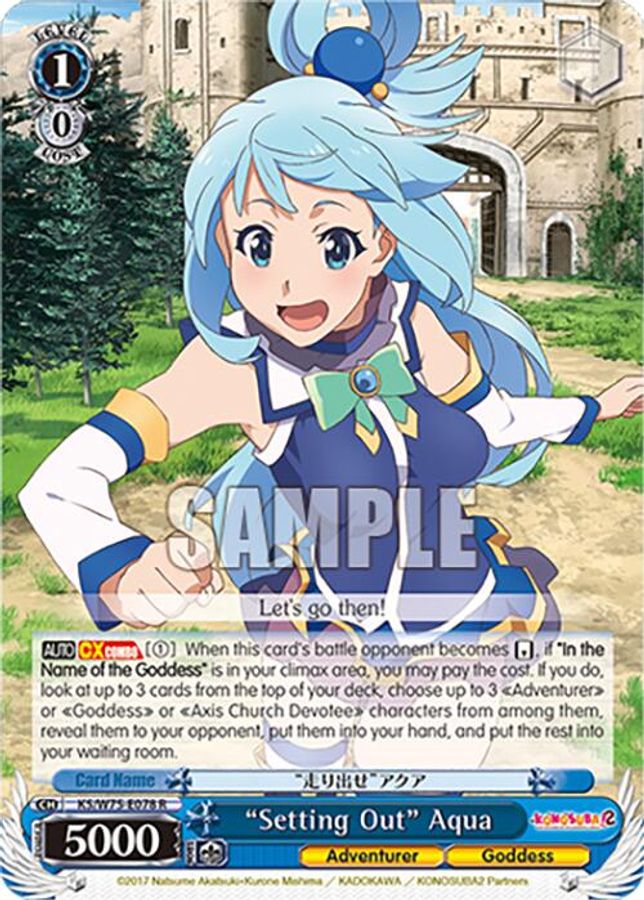"Setting Out" Aqua R waifu card — Weiss Schwarz