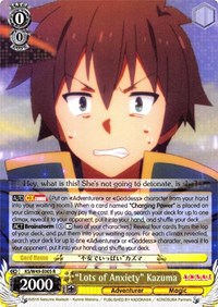 "Lots of Anxiety" Kazuma R waifu card — Weiss Schwarz
