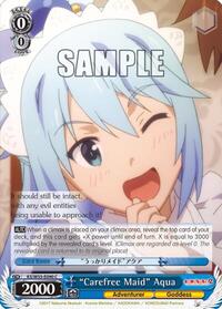 "Carefree Maid" Aqua C waifu card — Weiss Schwarz