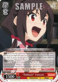 "Ambush" Yunyun R waifu card — Weiss Schwarz
