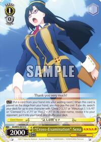 "Cross-Examination" Sena U waifu card — Weiss Schwarz