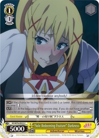 "Sole Redeeming Feature" Darkness C waifu card — Weiss Schwarz