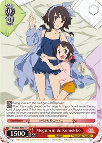 Megumin & Komekko C waifu card — Weiss Schwarz