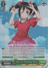 Nico in Training Wear RRR waifu card — Weiss Schwarz