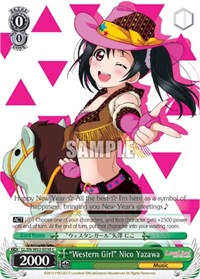 "Western Girl" Nico Yazawa C waifu card — Weiss Schwarz