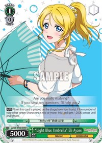 "Light Blue Umbrella" Eli Ayase C waifu card — Weiss Schwarz