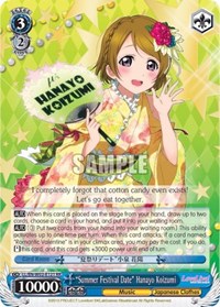 "Summer Festival Date" Hanayo Koizumi RR waifu card — Weiss Schwarz