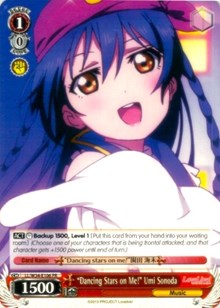 "Dancing Stars on Me!" Umi Sonoda Promo waifu card — Weiss Schwarz
