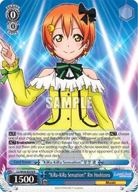 "KiRa-KiRa Sensation!" Rin Hoshizora R waifu card — Weiss Schwarz