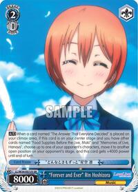 "Forever and Ever" Rin Hoshizora SR waifu card — Weiss Schwarz