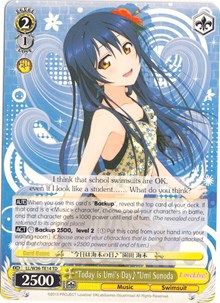"Today is Umi's Day" Umi Sonoda TrialDeck waifu card — Weiss Schwarz