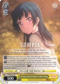 "Wearing a Smile with Sadness" Yoshiko Tsushima C waifu card — Weiss Schwarz