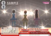 "We Want to Shine!" You & Chika & Riko CC waifu card — Weiss Schwarz