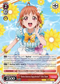 "Kimino Kokorowa Kagayaiterukai?" Chika Takami TrialDeck waifu card — Weiss Schwarz