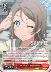 "Cute Salute" You Watanabe U waifu card — Weiss Schwarz