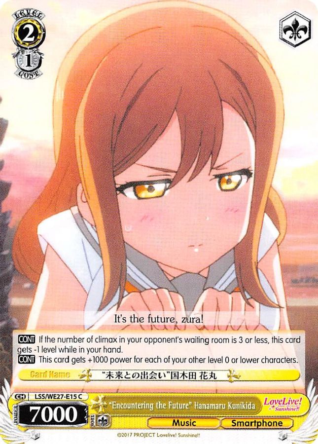 "Encountering the Future" Hanamaru Kunikida (Parallel Foil) C waifu card — Weiss Schwarz