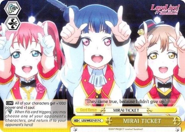 MIRAI TICKET (Yellow) (Parallel Foil) C waifu card — Weiss Schwarz