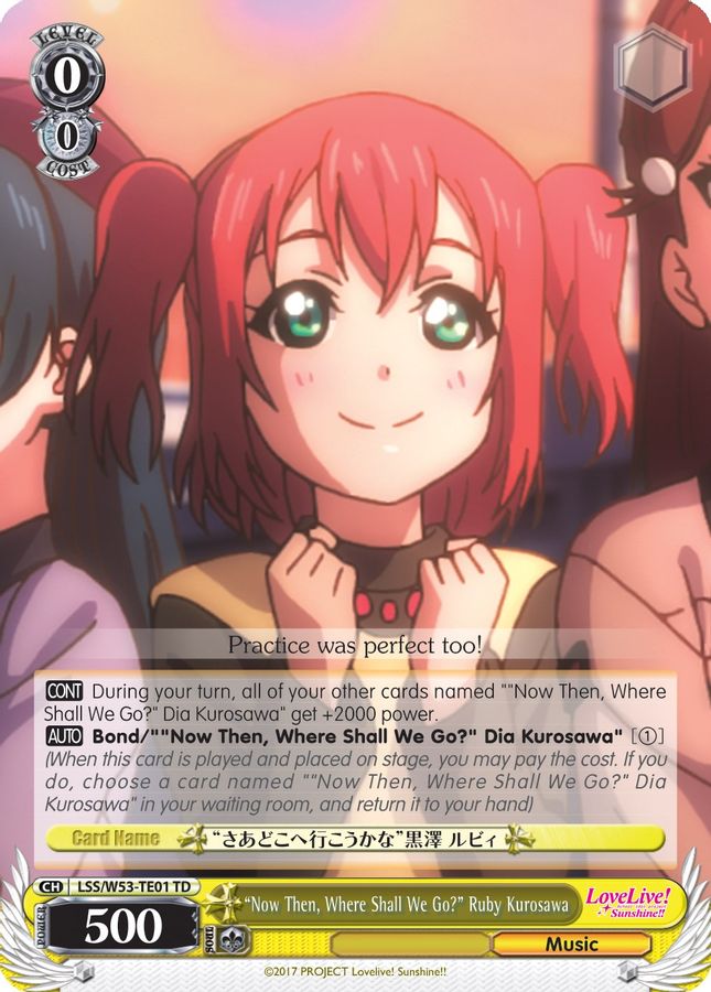 Where Shall We Go?" Ruby Kurosawa TrialDeck waifu card — Weiss Schwarz