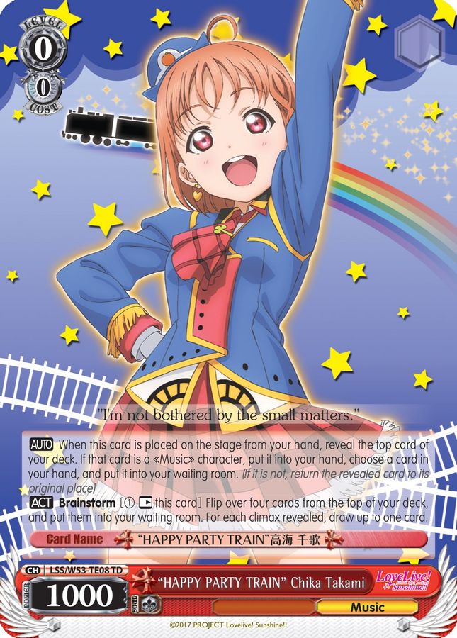 "HAPPY PARTY TRAIN" Chika Takami TrialDeck waifu card — Weiss Schwarz