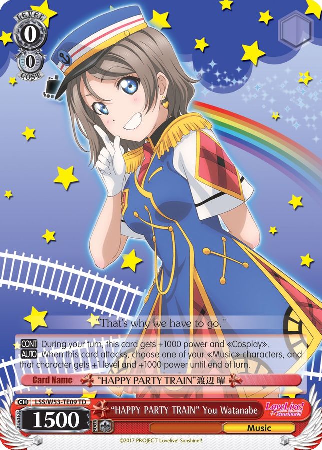 "HAPPY PARTY TRAIN" You Watanabe TrialDeck waifu card — Weiss Schwarz