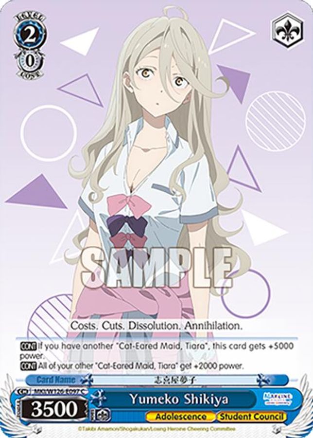Yumeko Shikiya C waifu card — Weiss Schwarz