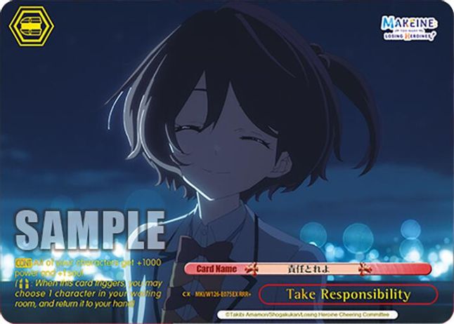 Take Responsibility RRR waifu card — Weiss Schwarz